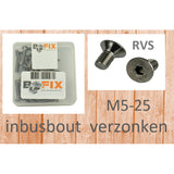 Bofix Allenbout M5x25 stainless steel sunken head (25th)