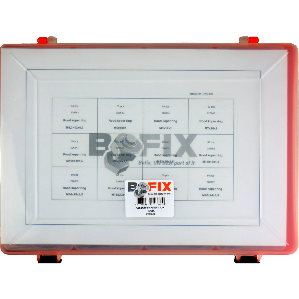 Bofix 226600 Box Range 12-fack röda kopparringar