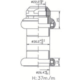Tecora E Ball Head Set 1 pulgada Carto de alambre Alu 26.4 Cono Negro