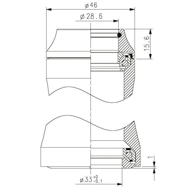 Tecora E ball head set Gazelle 1 1 8 1 1 4 Campa Fit Geintegr. 45-45