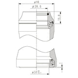 Tecora E ball head set Gazelle 1 1 8 1 1 4 Campa Fit Geintegr. 45-45