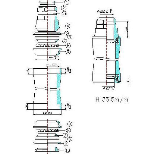 Tecora headset adapter gazelle nm 22.2 41.4 27 semi gei