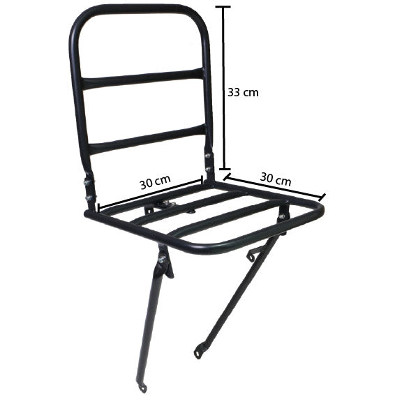 front carrier with crown bolt mounting 30 x 30 cm steel matte black