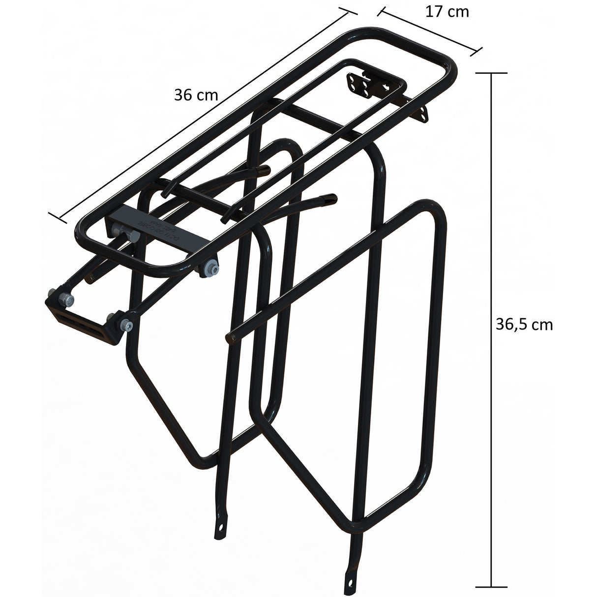 Rear carrier with bag holders 28 inch steel black