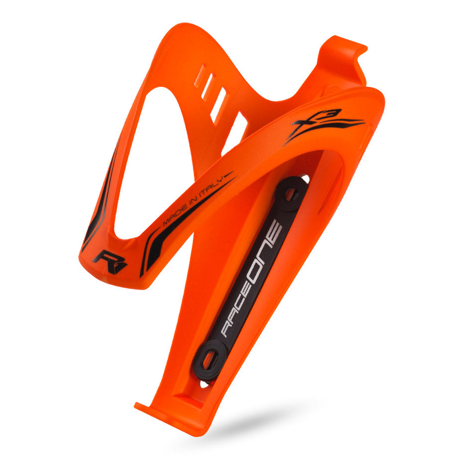 Saccon bottle cage rubberized x3 fluo orange