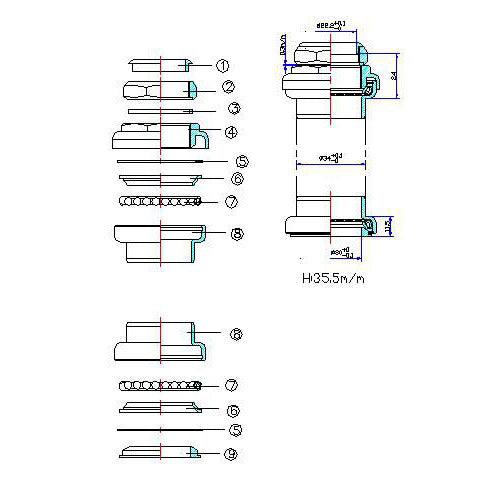 Tecora ball head set Gazelle 22.2 34 30.0 220242