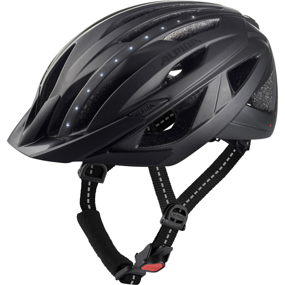 Olympijské športové oblečenie Alpina Sports Urban Helma Haga LED 51-56 MAT BLACK