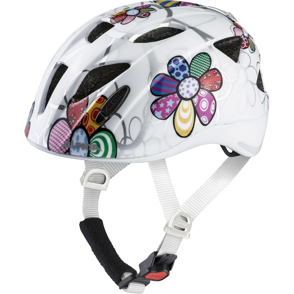 Олимпийски спортно облекло Alpina Sports Kindershelm Ximo Flash White Flower 47-51 Gloss