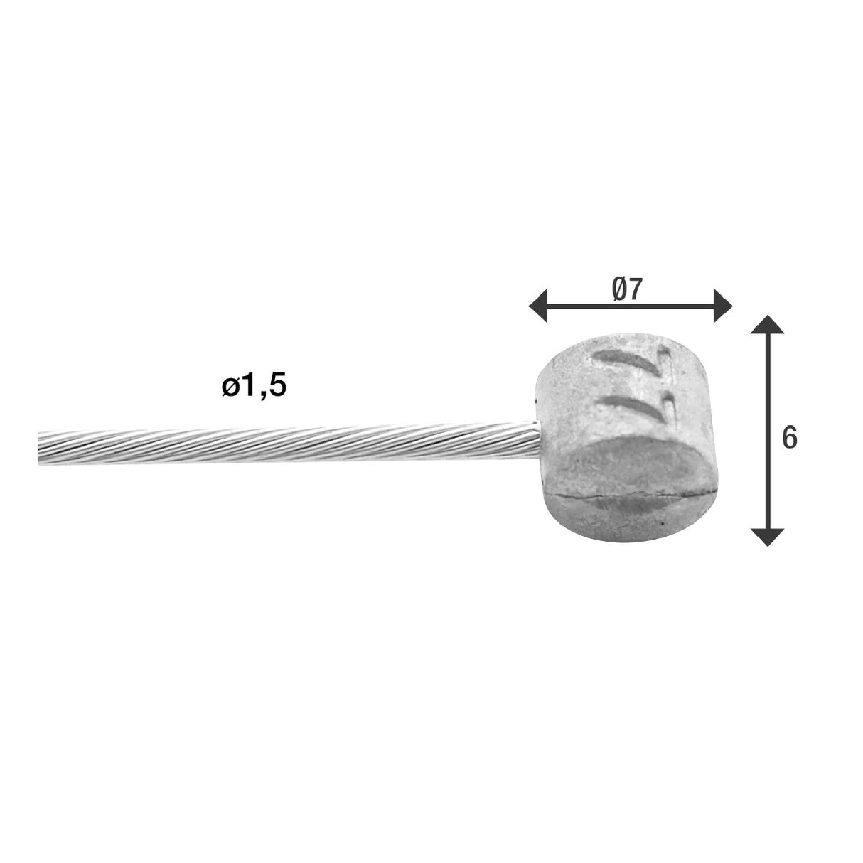 Elvedes REM Binnenkabel 2000mm T-Nippel stainless steel (10st)
