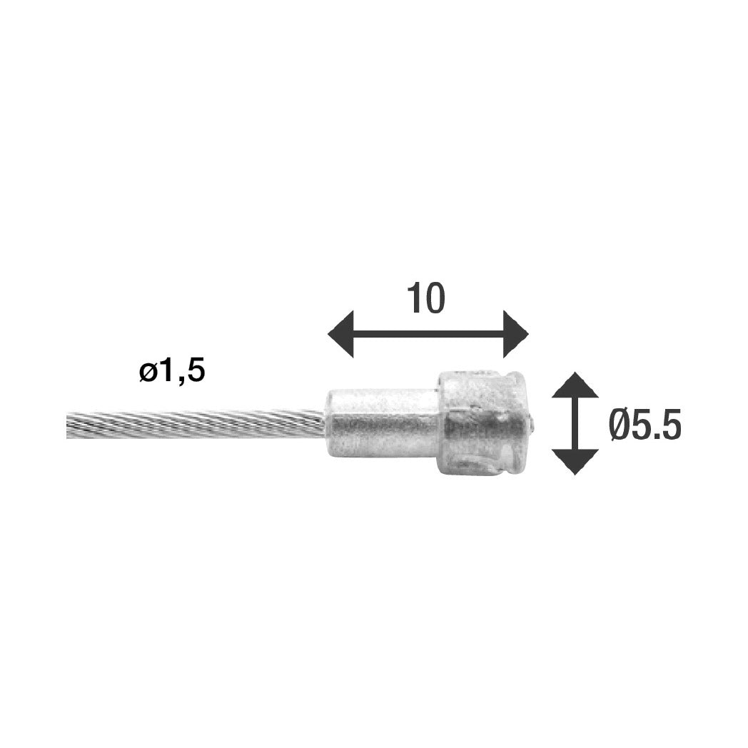 Elvedes brake inner cable 2000mm (10) v-nipple stainless steel 6411rvs 10