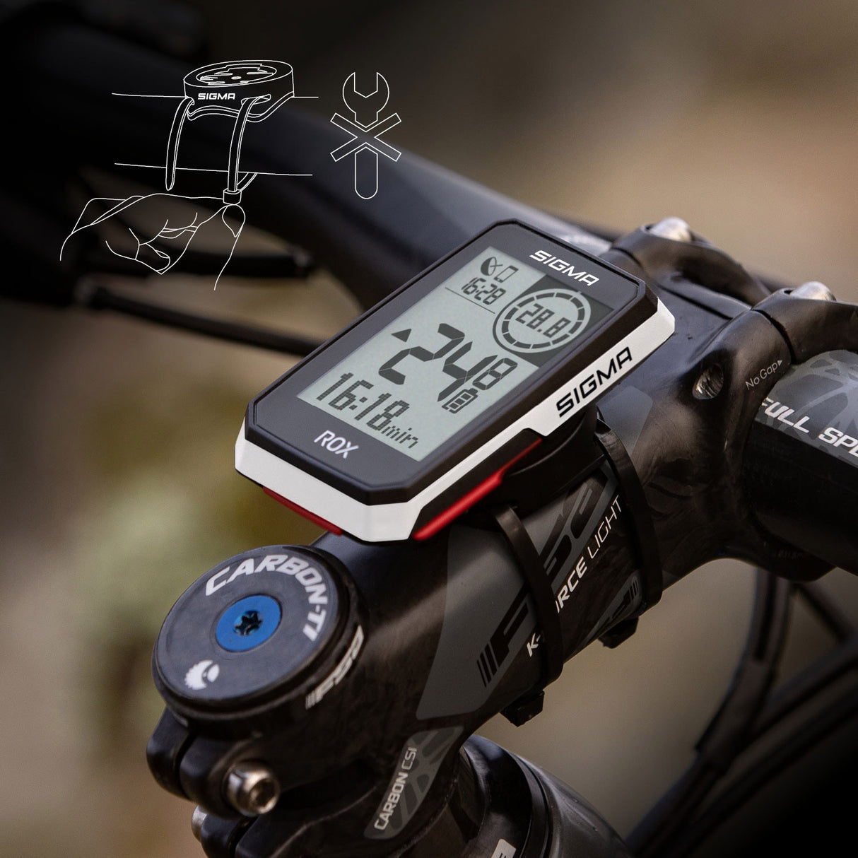 SIGMA ROX 2.0 GPS SW WHITE STANDARDNI KABER KANAL + USB-C polnilni kabel