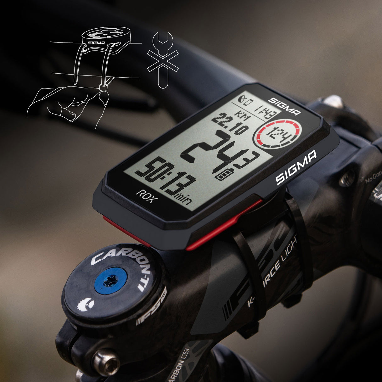 Sigma ROX 4.0 GPS SW STO STAND SEMPLICE + Cavo di ricarica USB-C