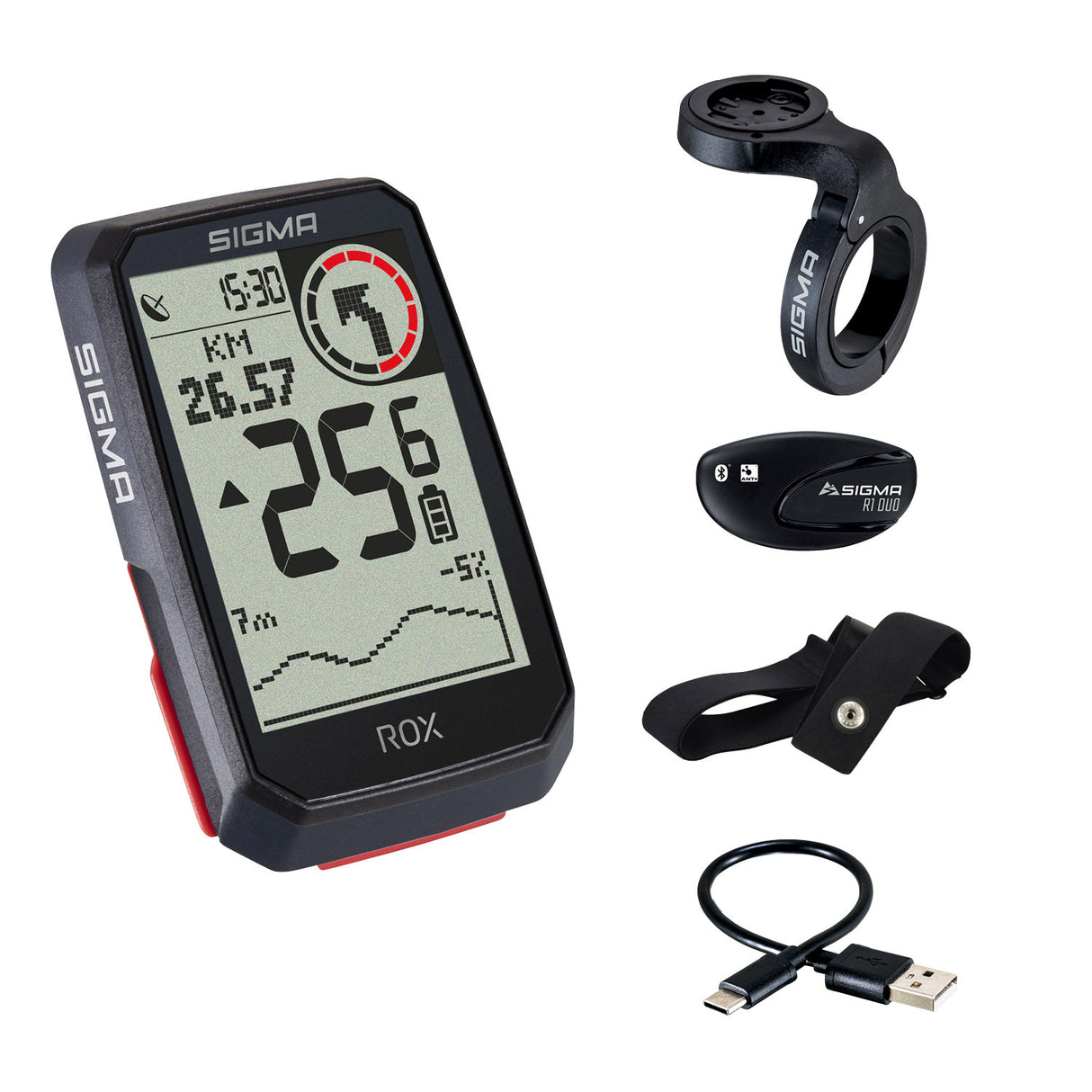 Sigma Rox 4.0 GPS SW HR Holder + Ant + BLE Brabstiev