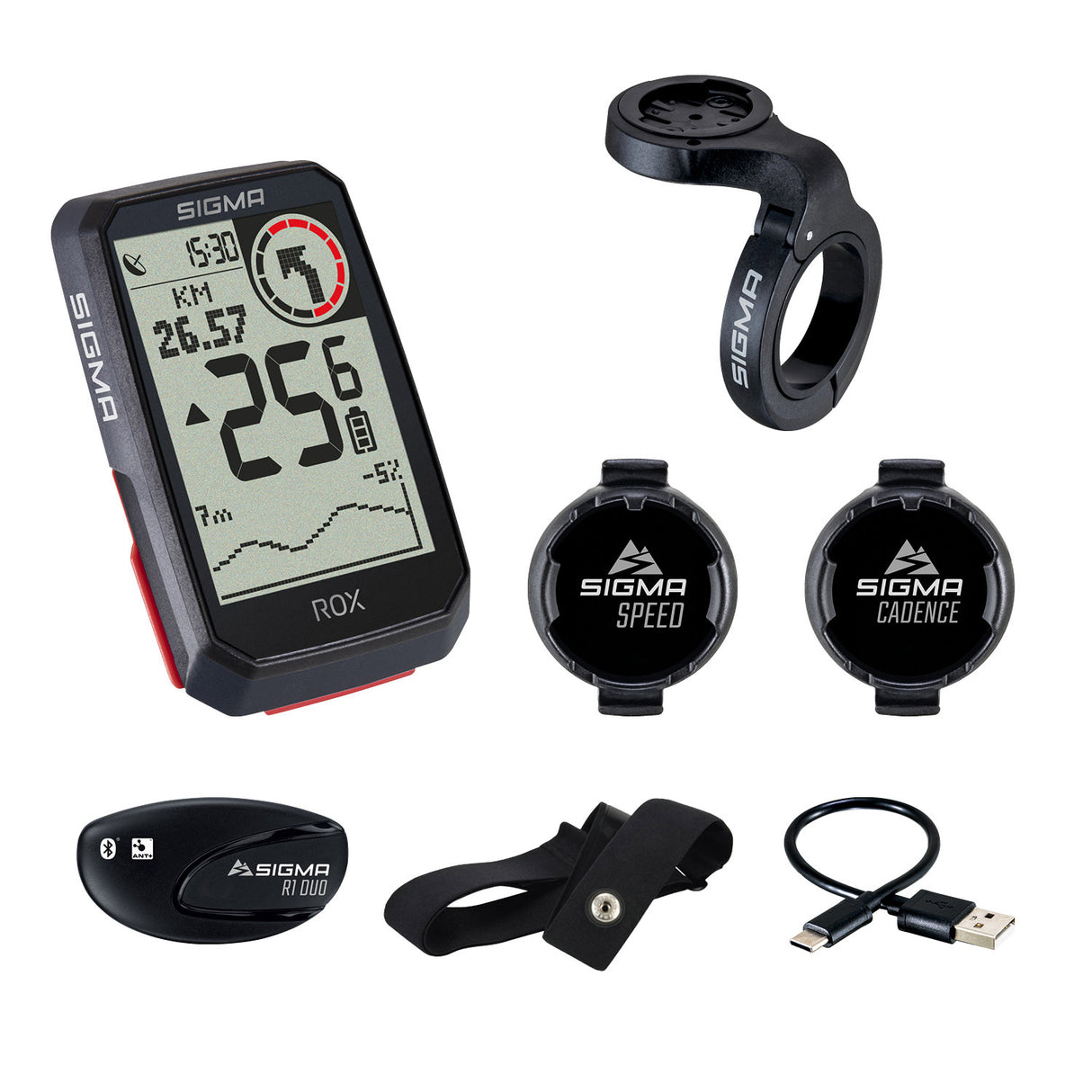 Sigma Rox 4.0 GPS SW HR Starther Hod Cad Snelh Sensor Set Mount Set