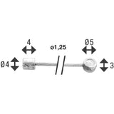Elvedes Schakel Binnenkabel 2250mm rustfrit stål Ø1.25mm N T-Nippel