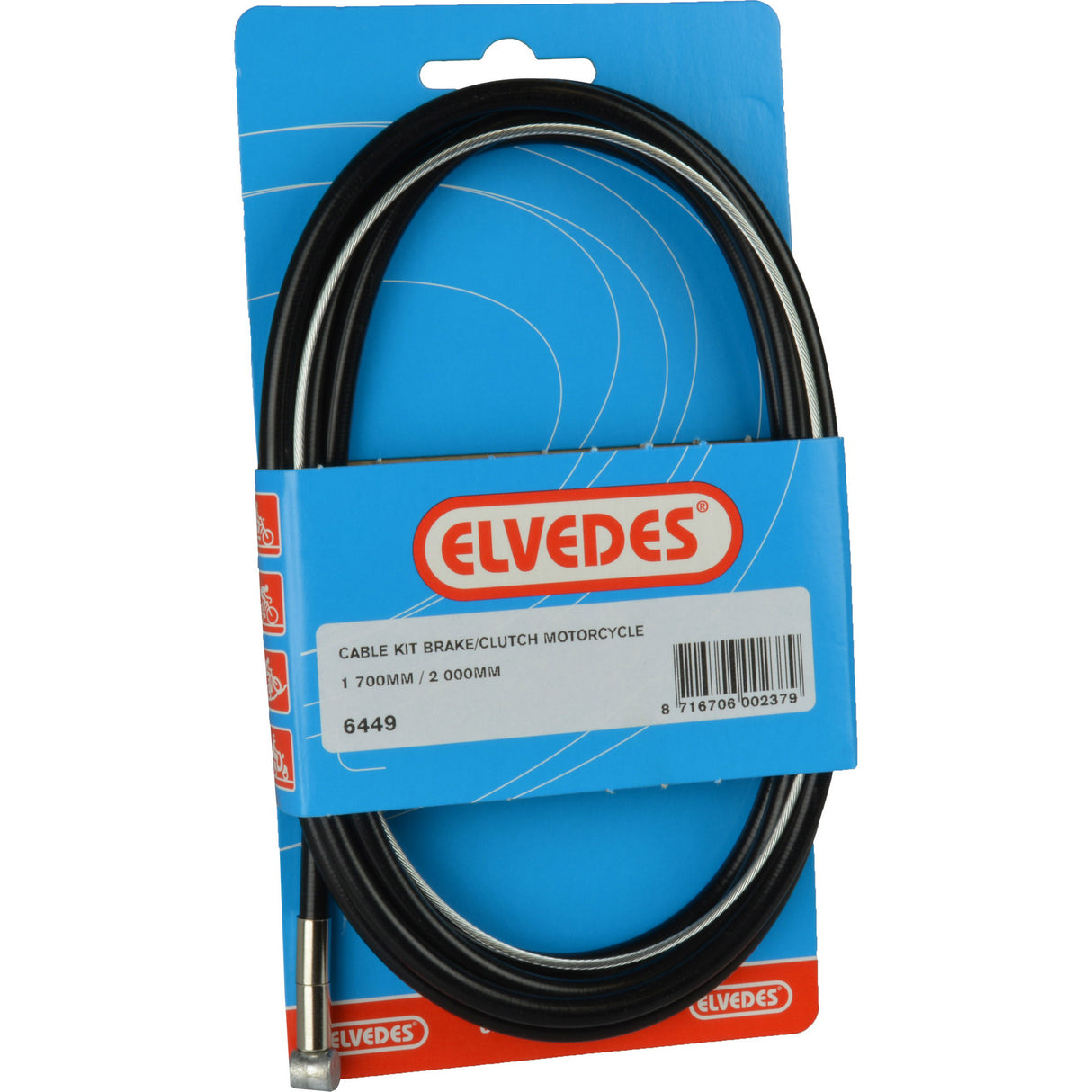 Elvedes brake clutch cable cmpl. 8x8 nipple 1.8mm 6449