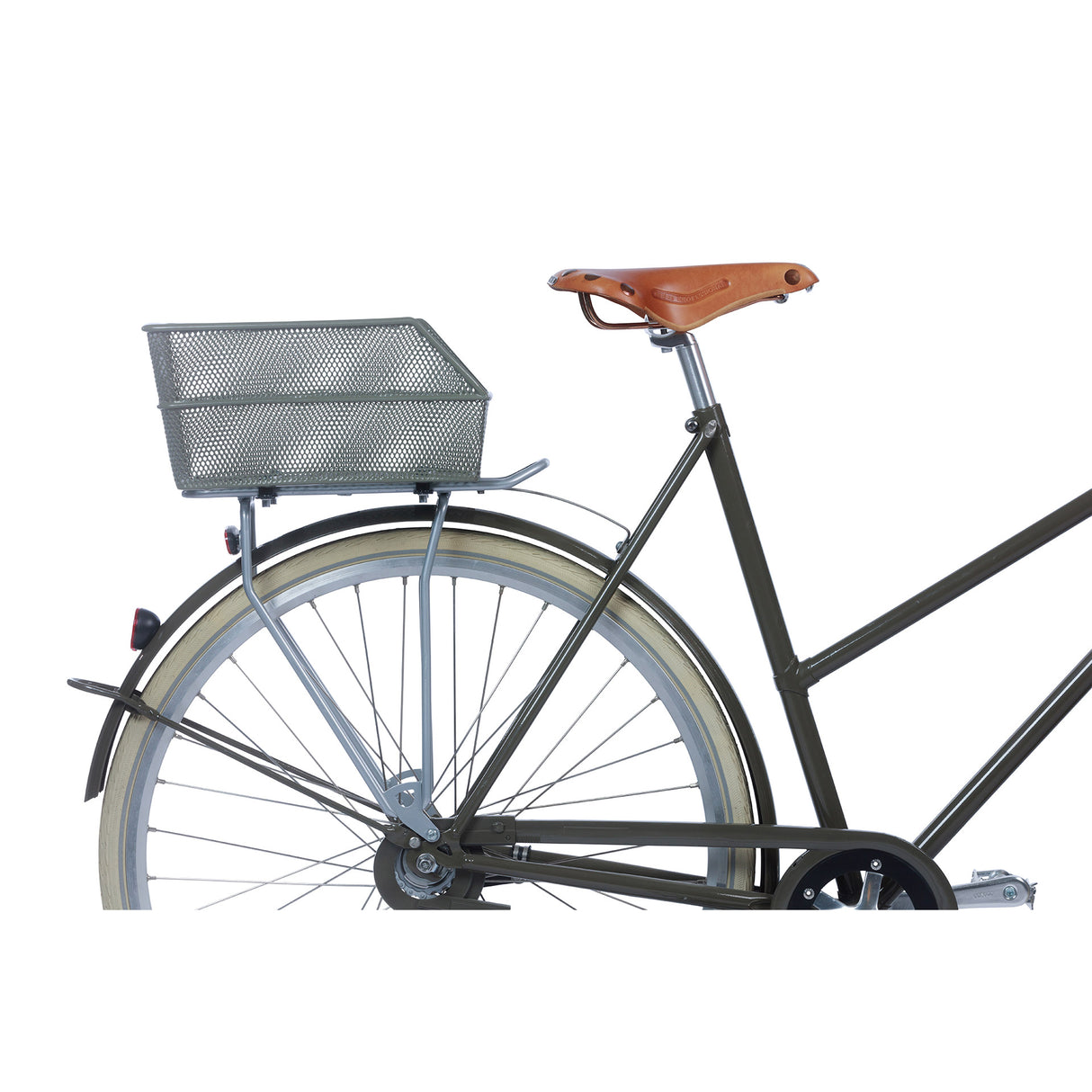 Basil Cento S - Bicycle basket - On the back - Olive Green