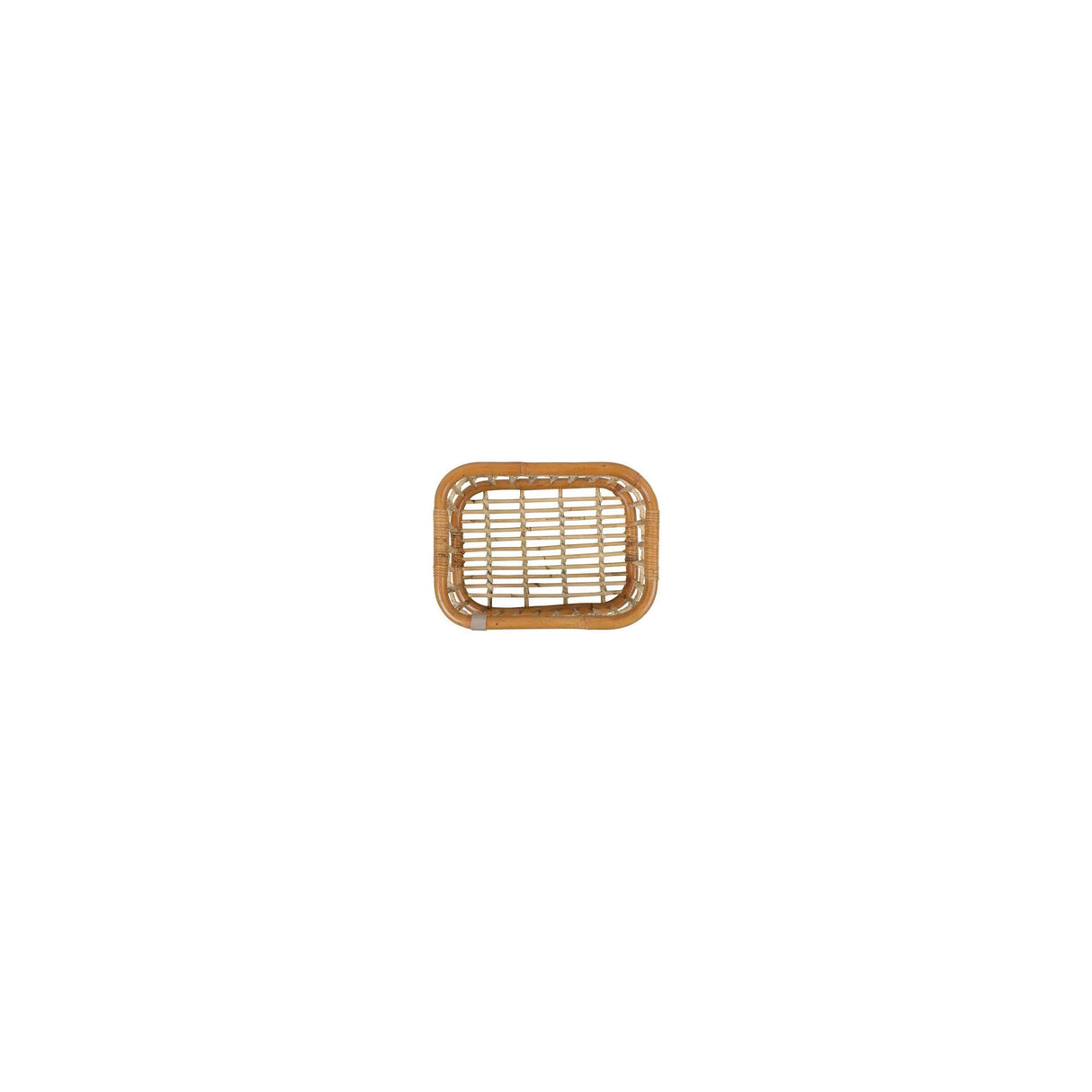 Basil Green Life - rattan bicycle basket - medium - natural brown front