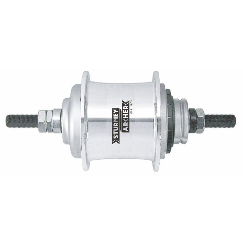 Gear Hub Sturmey Archer S -rf3 3 Speed ​​Vrijloop - 36 hål - Silver