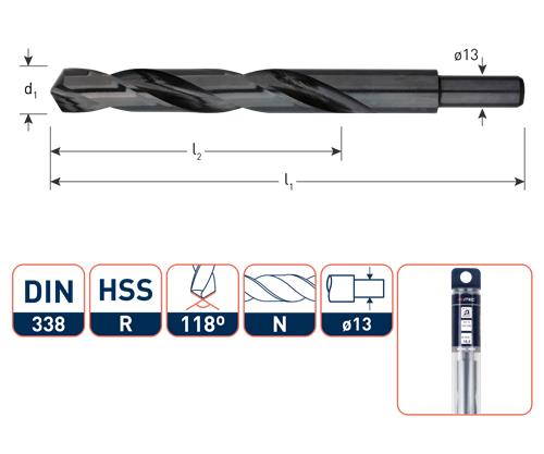 Rotec spiralbor DIN338 HSS-R 20,5mm drejet