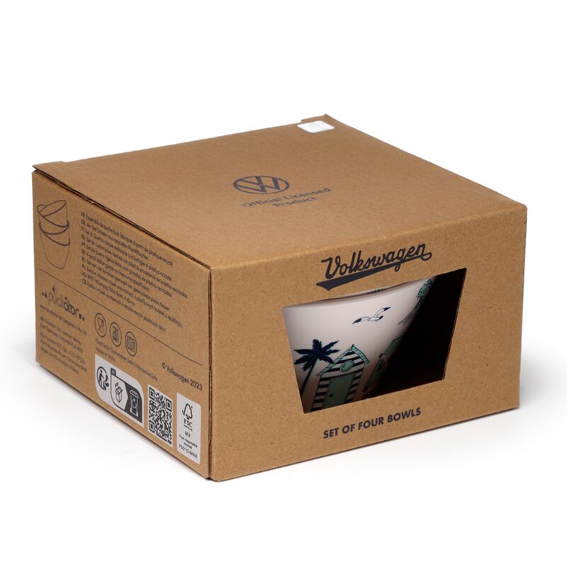 VW T1 Volkswagen van Explore set of 4 sustainable RPET Picnic bowls