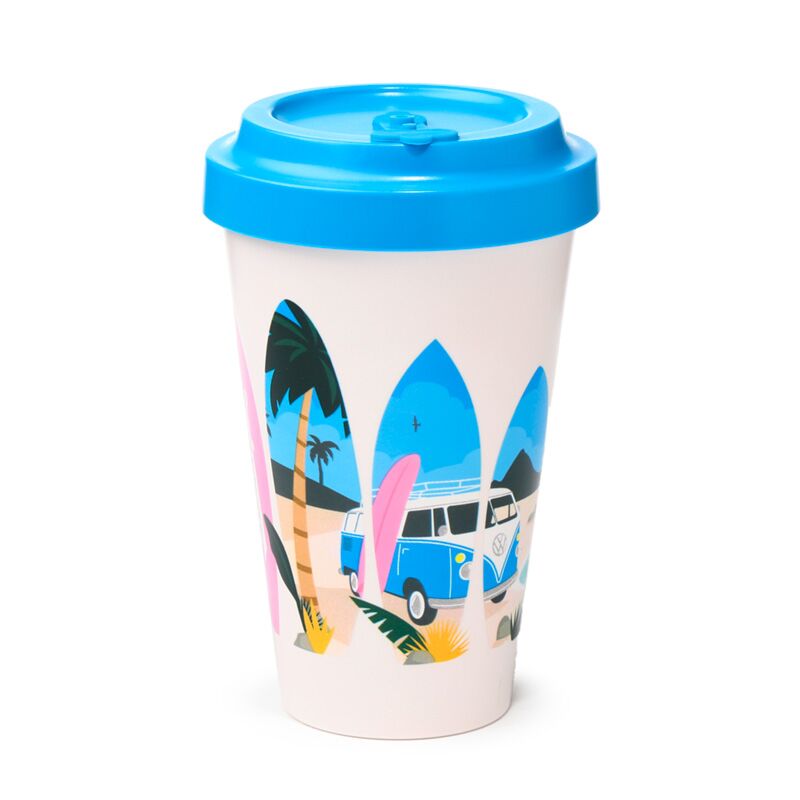 VW T1 Volkswagen van Waves Set Rpet Sustainable Thermos Cup Travel Mok 400ml