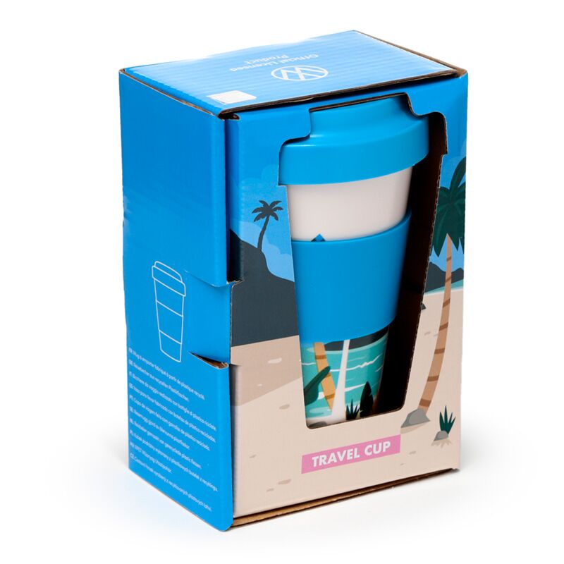 VW T1 Volkswagen van Waves Set Rpet Sustainable Thermos Cup Travel Mok 400ml