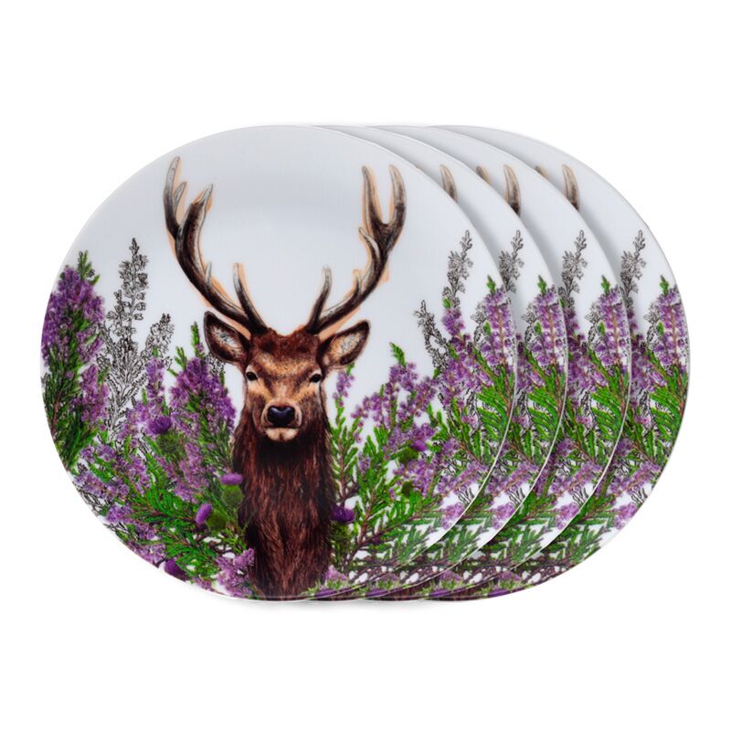 Wild deer set of 4 sustainable rpet picnic plates