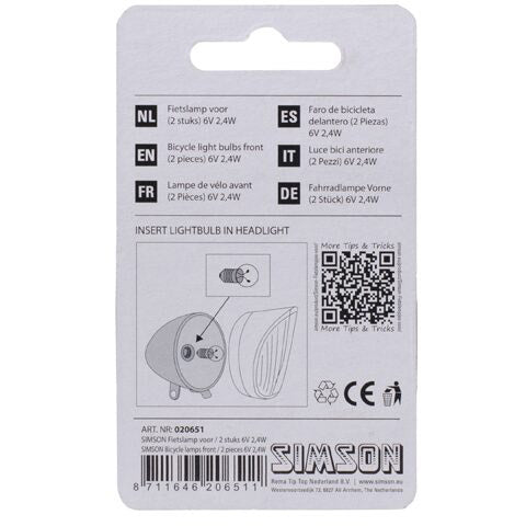 Luzes de bicicleta Simson para