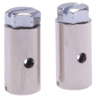 Skrue brystvorter 15 x 8 mm sølv 2 stykker