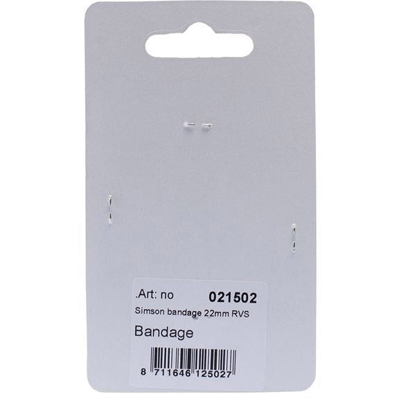 Simson bromsbandage runt 22 mm rostfritt stål vardera på karta