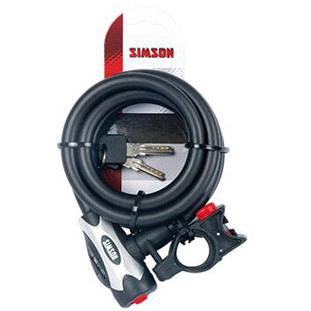 Simson Cable Lock Pro 12x180 Dubh