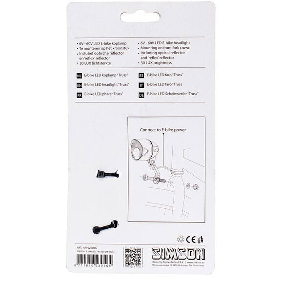 Simson Front Fork Fead Truss E-Bike Black on Card