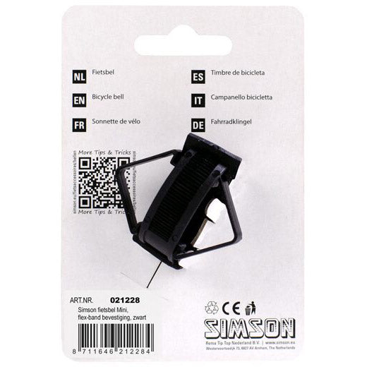Simson Bicycle Bell Mini 32mm, Flex Band Attackment Black