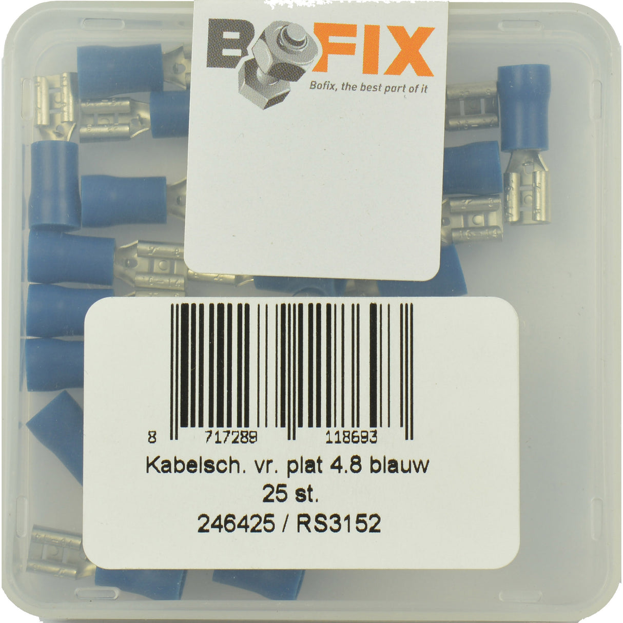 Bofix Cable Bot Amp Woman Plat 4,8mm modrá (25st)