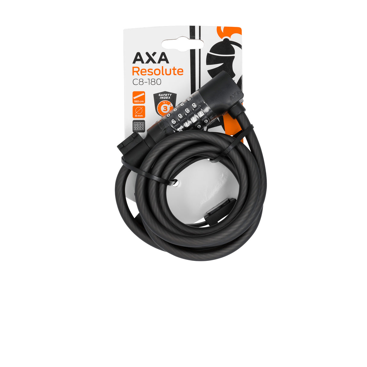 Slott Axa Kabel-Leck resolut 180 cm - Ø8mm - Code