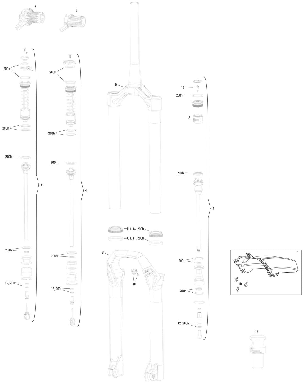 Rockshox verende voorvork psylo gold isolator rc 27,5 + 29 boost su.fork rs psylo gold is. rc 27,5 + 29 boost 140mm