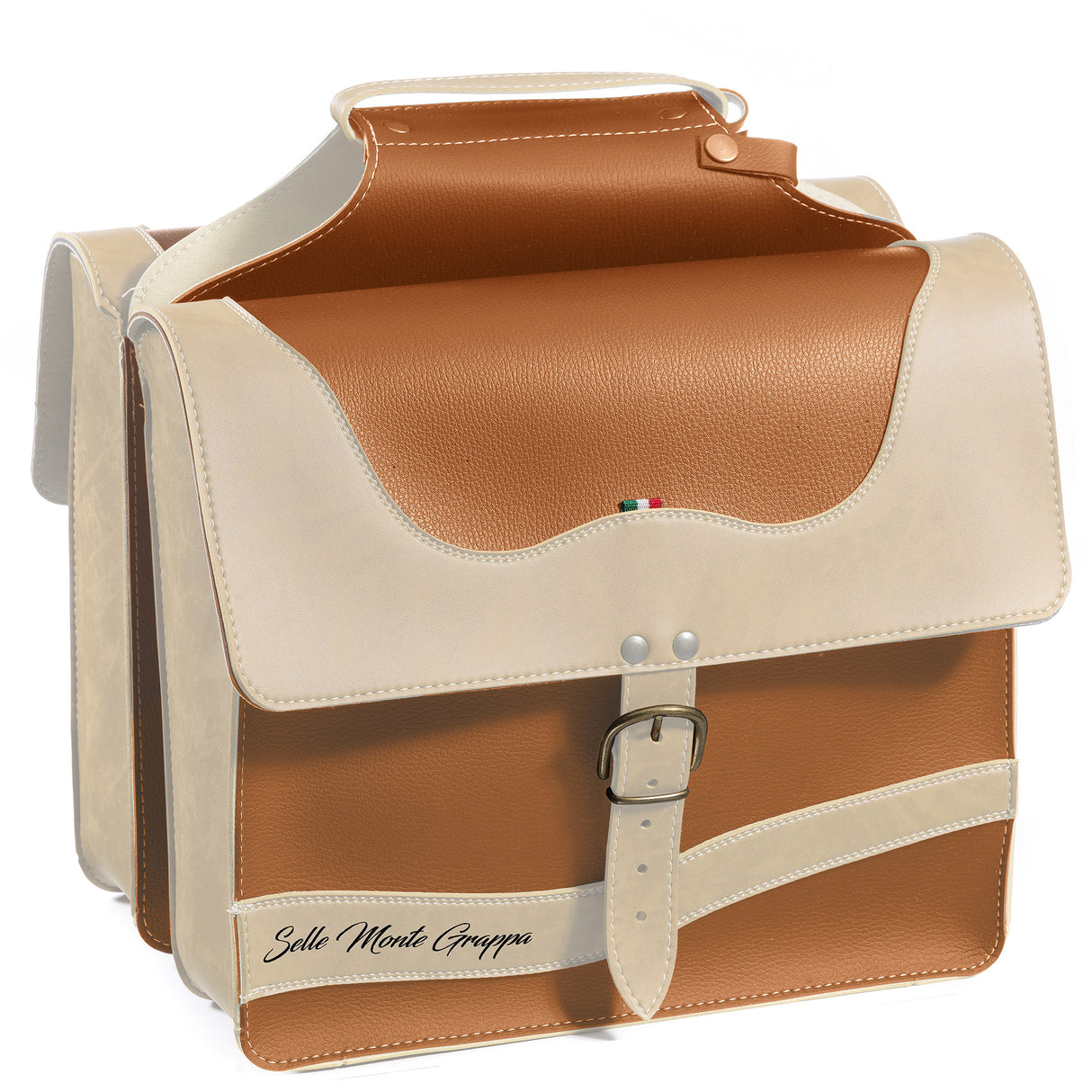 Selle Monte Grappa Monte Grappa Double Bag Onda Honey Brown-White