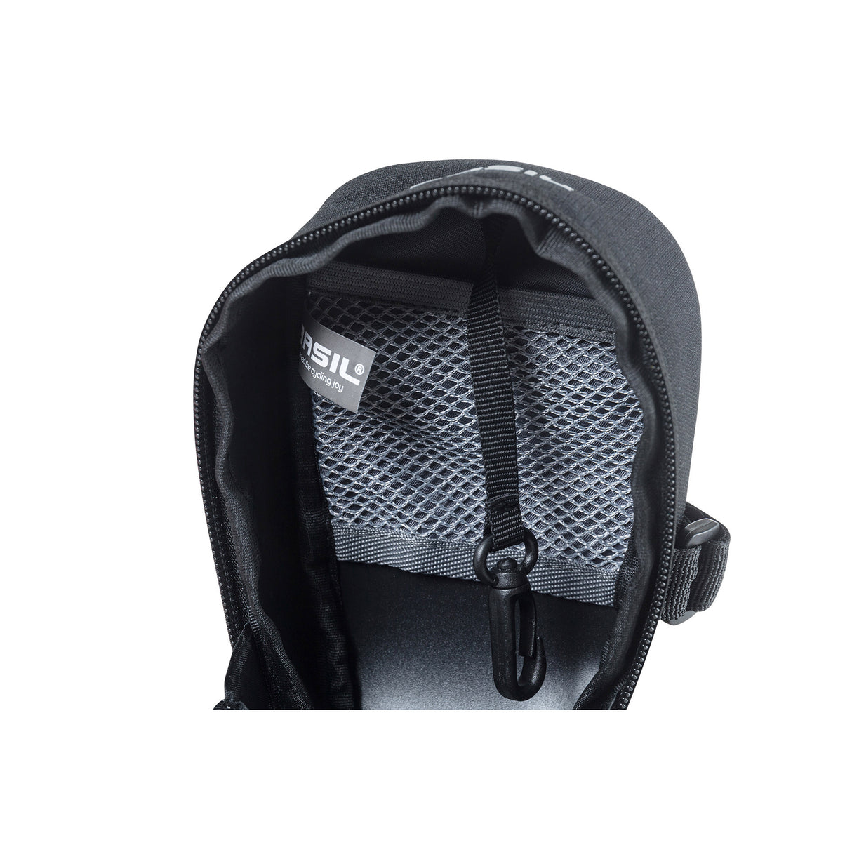 Basil Mada Saddle Sac - compact, noir, 1L, velcro, accessoire de vélo