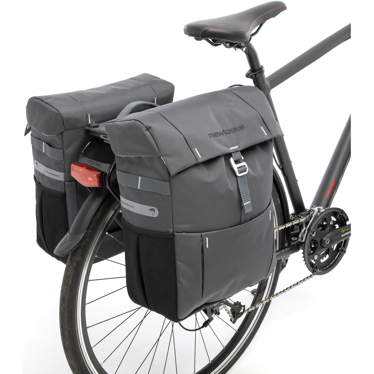 Ny looxs vigo dobbelt - dobbelt cykelpose - unisex - sporty design - sort grå