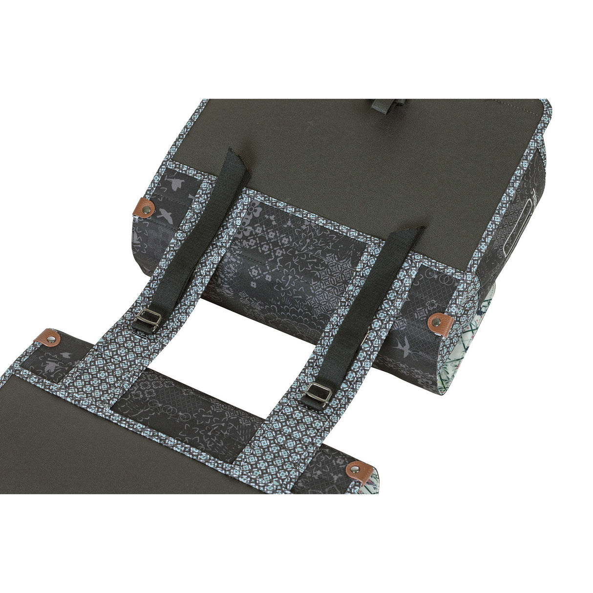 Basil Bohème Double Bicycle Bag - Black - 35L - Vand -repellent - Kunstindlæringsdetaljer