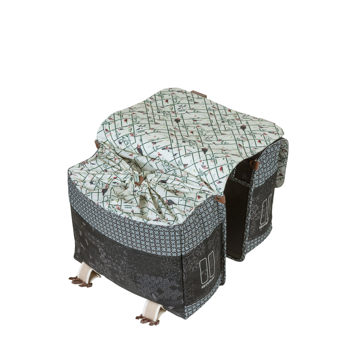 Basil Bohème Double Bicycle Bag - črna - 35L - voda -repelent - podrobnosti o učnem učenju