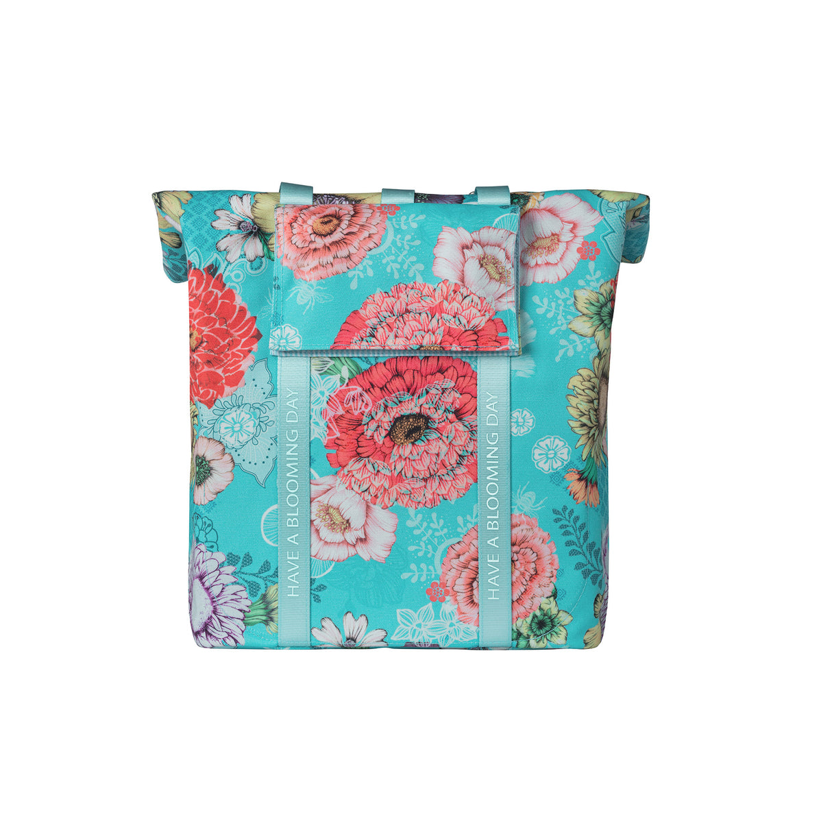 Basil Bloom Field Bicycle Shopper, återvunnet lock, vattentät, justerbar axelrem, bärbar dator, 15-20L, Sky Blue