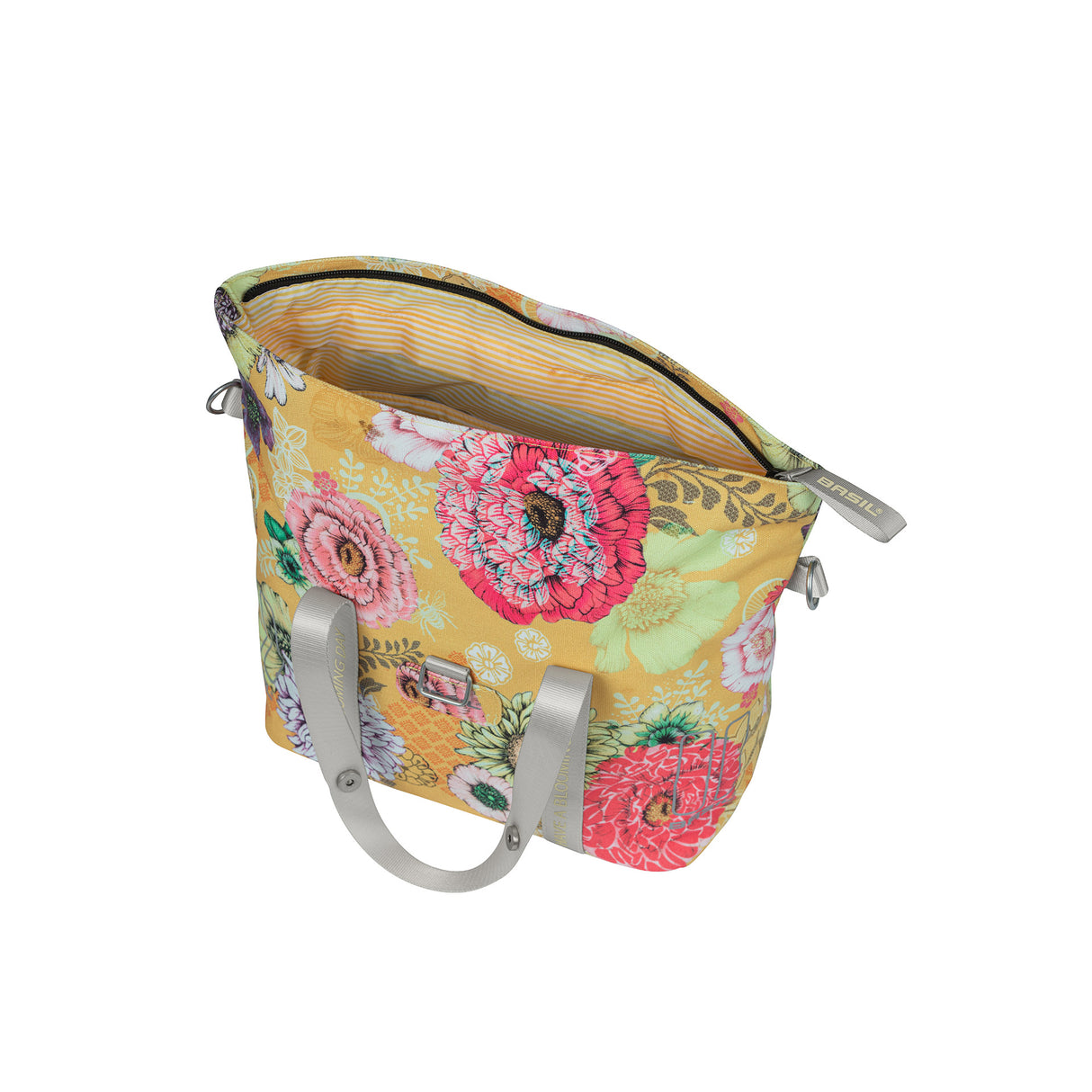 Basil Bloom Field Mik Fietshandbag - Geel, compatto e durevole - 8-11L