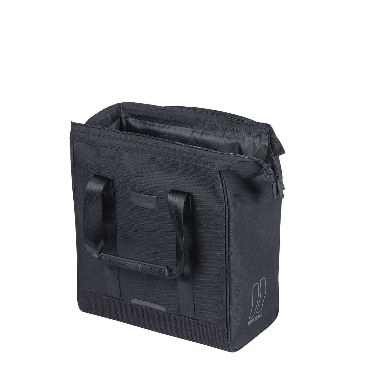 Basil Grand Bicycle Shopper - Acqua nera - Borsa di retrotti per biciclette elettriche, 23L