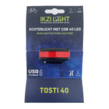 Ikzilight achterlicht tosti 40 cob led, usb-oplaadbaar