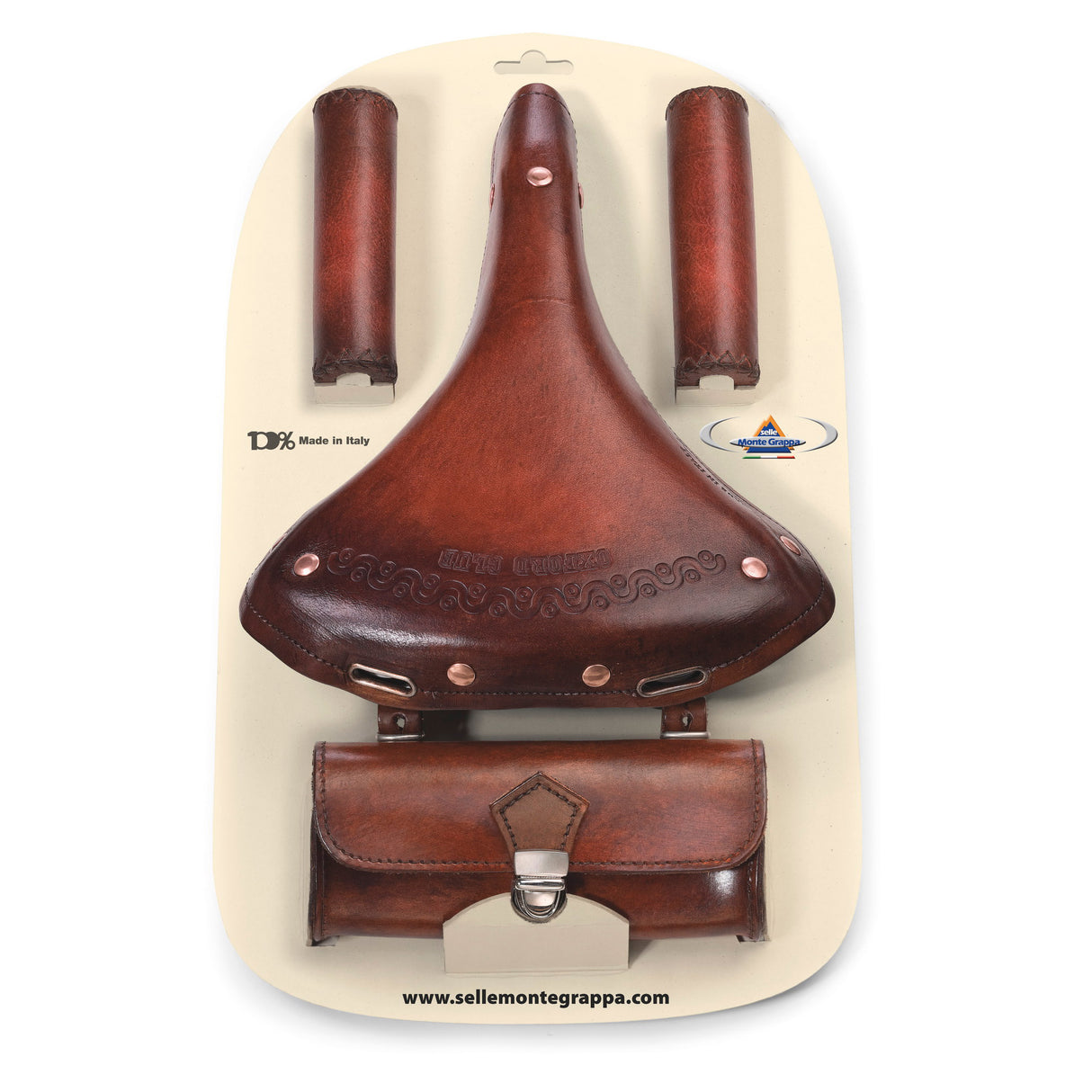 Selle Monte Grappa Monte Grappa Set Charleston Oxford 3-piece Leather D-Bruin