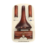 Monte Grappa Charleston Sporting 3-piece leather dark brown set