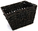 Volare braided wicker bicycle basket - Small - Black