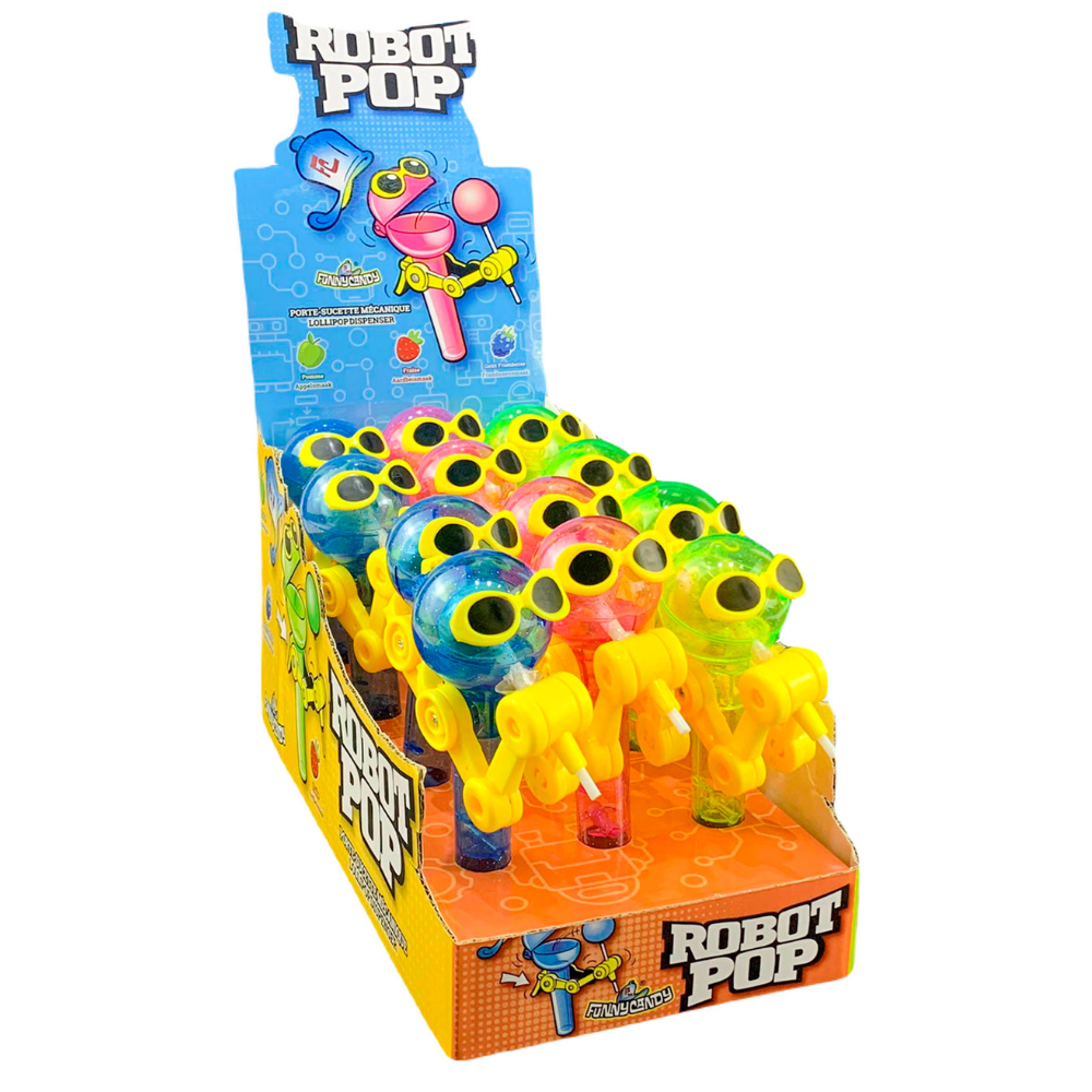 Funny candy robot man lollipop (12x10gr)
